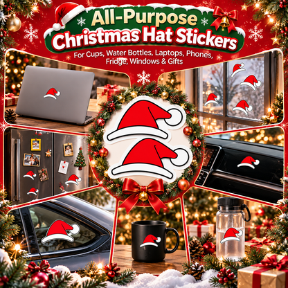 Christmas Santa Hat Car Decal Set
