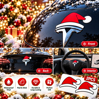 Christmas Santa Hat Car Decal Set