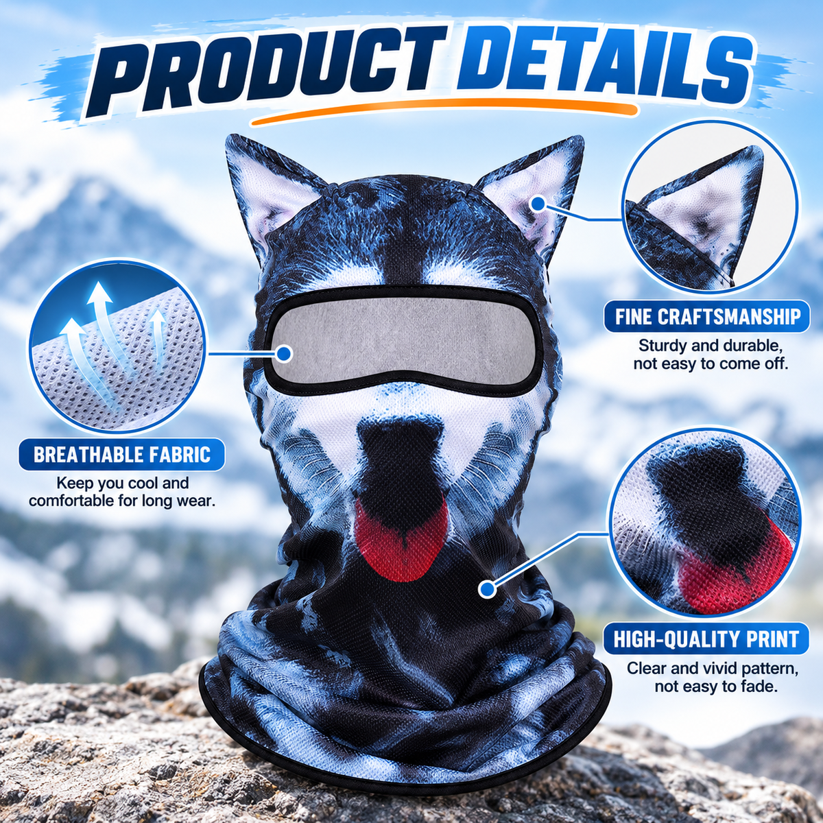 3D Animal Full-Coverage Sun Mask