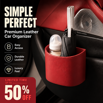 Leather Car Door Cup Holder – Wide‑mouth Opening, Easy Reach for Drinks & Phone