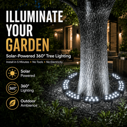 🌳💡 Ring-Shaped Solar Tree Lights