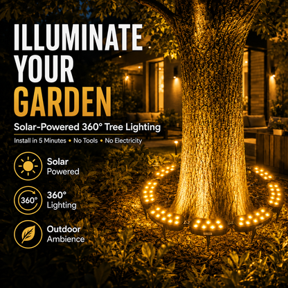 🌳💡 Ring-Shaped Solar Tree Lights