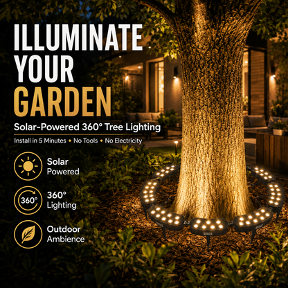 🌳💡 Ring-Shaped Solar Tree Lights