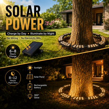 🌳💡 Ring-Shaped Solar Tree Lights
