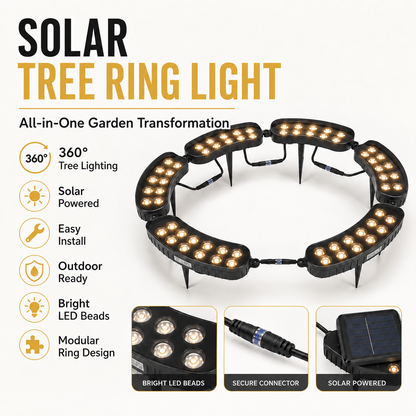 🌳💡 Ring-Shaped Solar Tree Lights