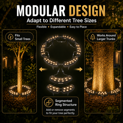 🌳💡 Ring-Shaped Solar Tree Lights
