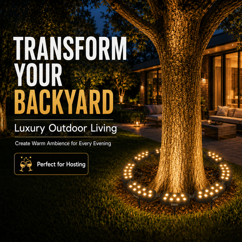 🌳💡 Ring-Shaped Solar Tree Lights