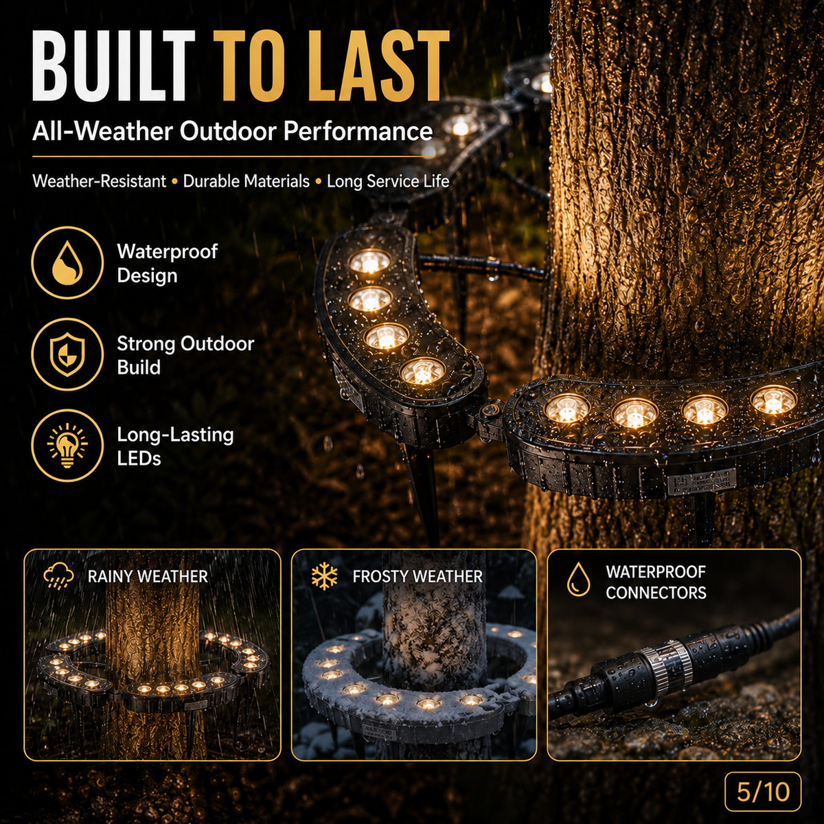 🌳💡 Ring-Shaped Solar Tree Lights