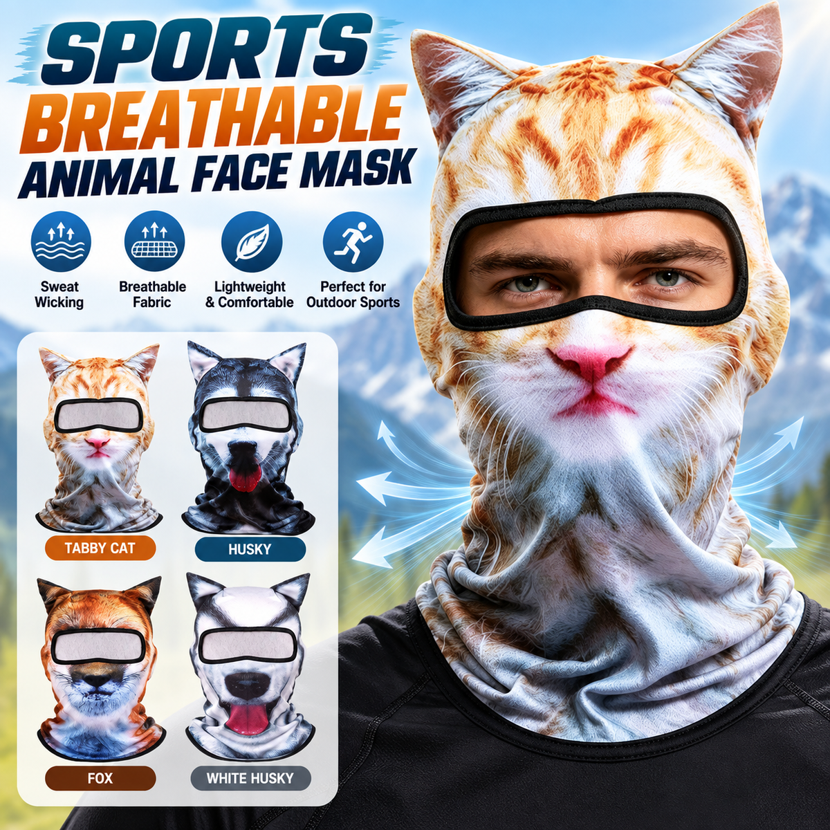 3D Animal Full-Coverage Sun Mask