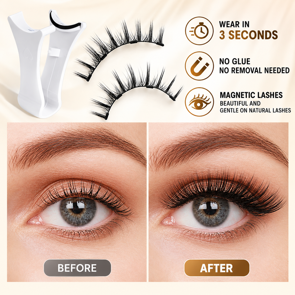 3D Magnetic Eyelash Kit – Reusable, Glue-Free Lashes