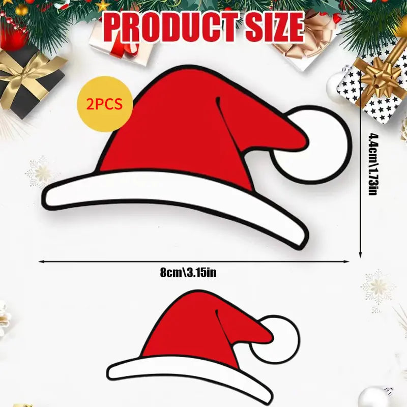 Christmas Santa Hat Car Decal Set
