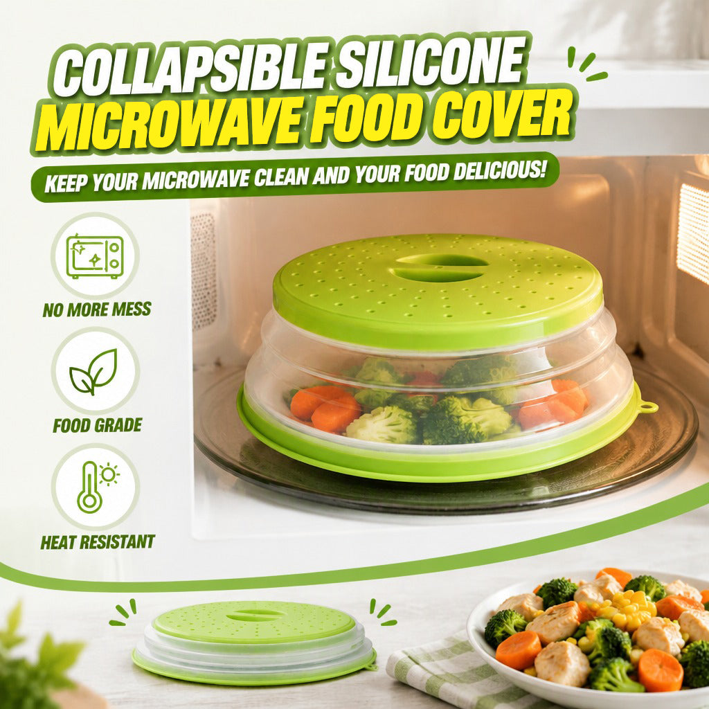 Collapsible Silicone Microwave Food Cover with Hanging Hook