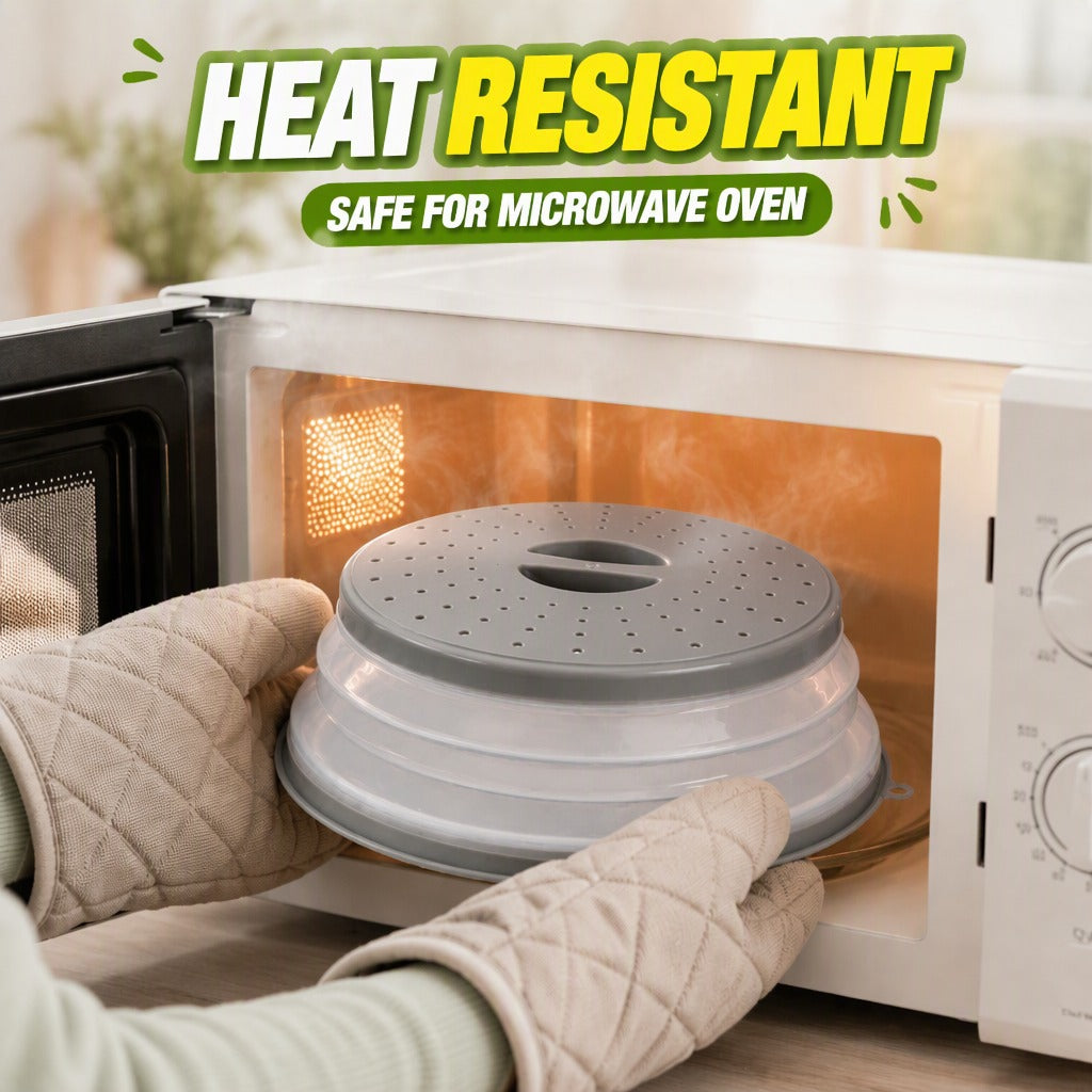 Collapsible Silicone Microwave Food Cover with Hanging Hook