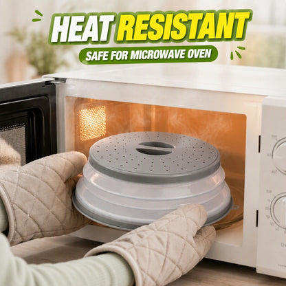 Collapsible Silicone Microwave Food Cover with Hanging Hook