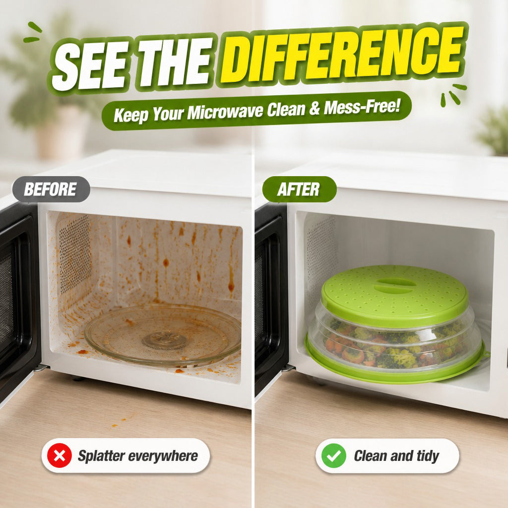 Collapsible Silicone Microwave Food Cover with Hanging Hook