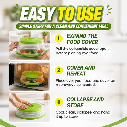 Collapsible Silicone Microwave Food Cover with Hanging Hook