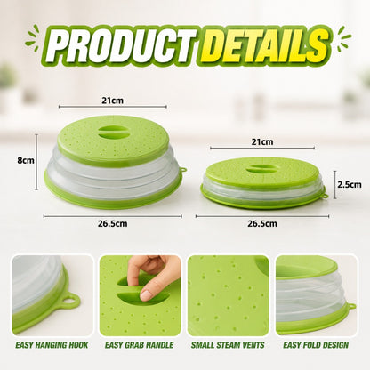 Collapsible Silicone Microwave Food Cover with Hanging Hook