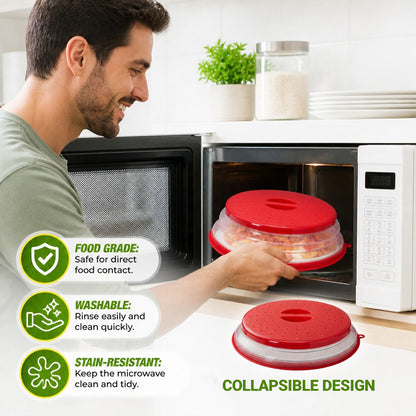 Collapsible Silicone Microwave Food Cover with Hanging Hook