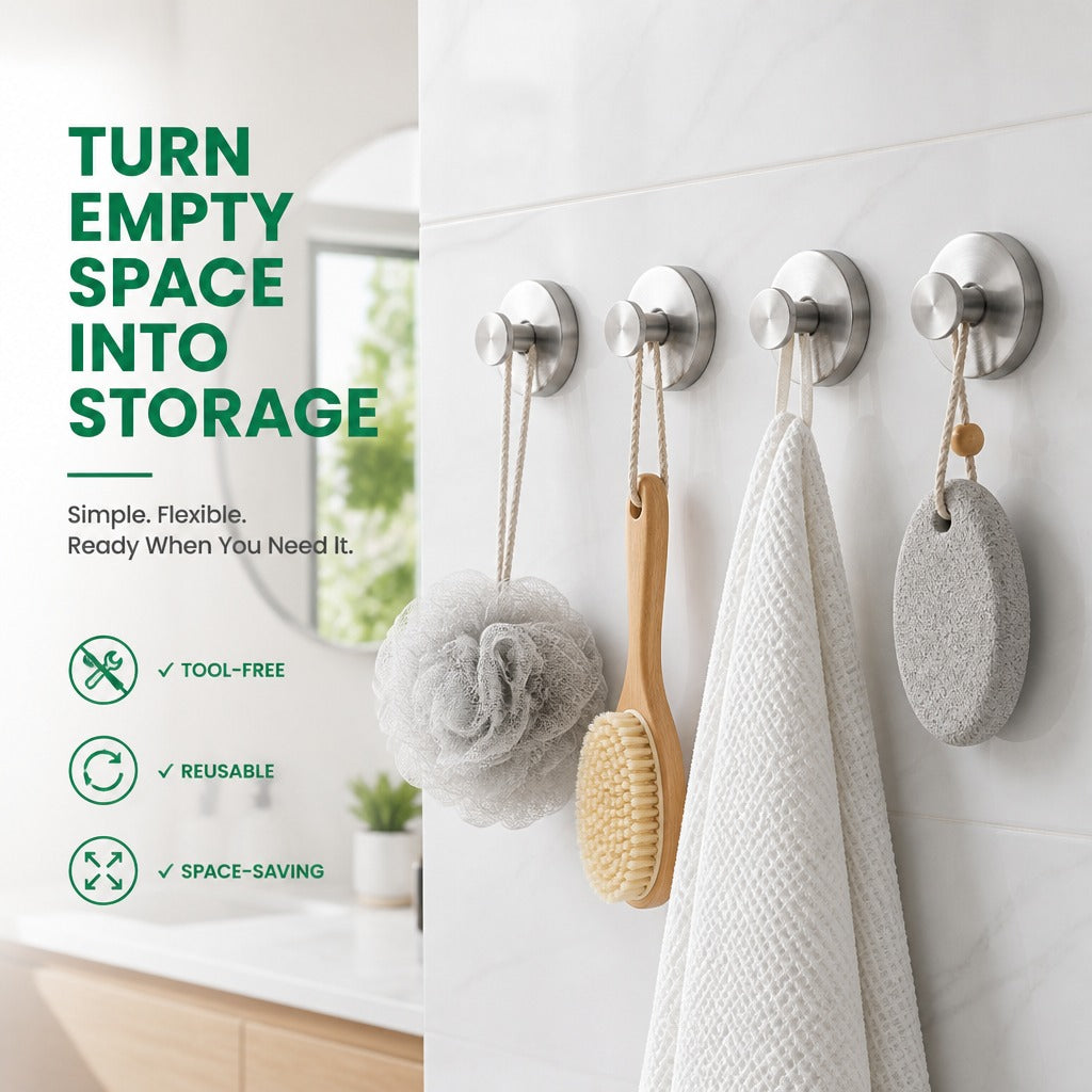 Suction Cup Hooks - Zero Tools, Zero Damage