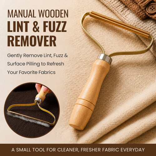 Manual Wooden Lint & Fuzz Remover