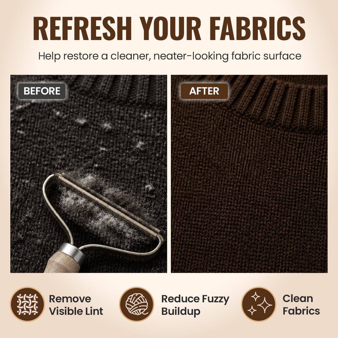 Manual Wooden Lint & Fuzz Remover