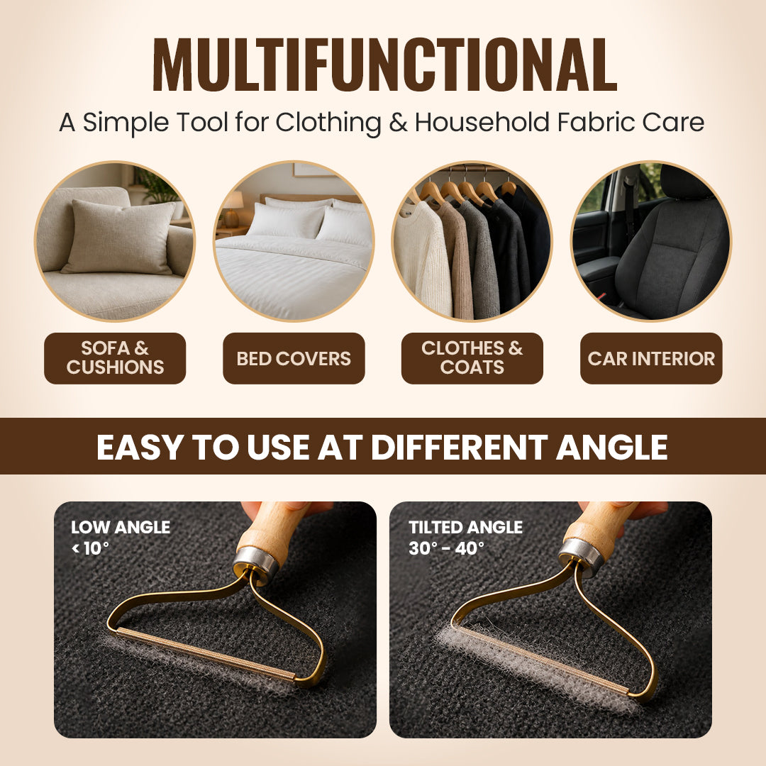Manual Wooden Lint & Fuzz Remover