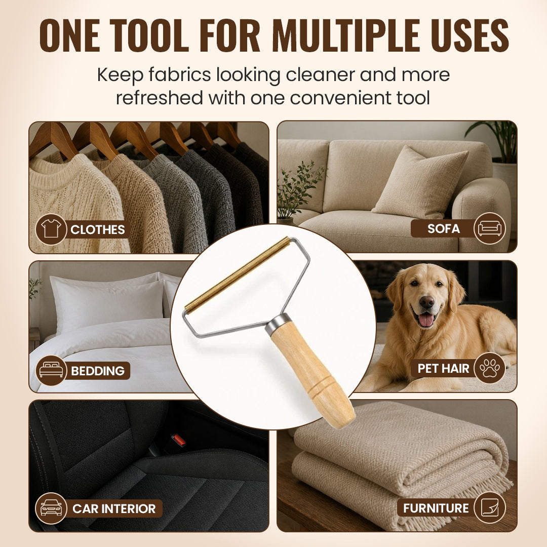 Manual Wooden Lint & Fuzz Remover