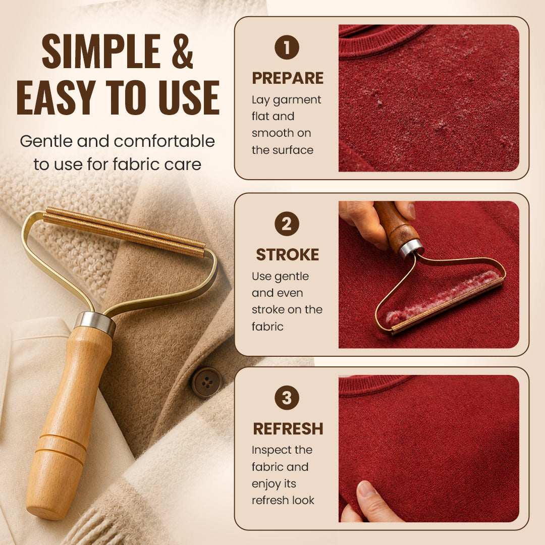 Manual Wooden Lint & Fuzz Remover