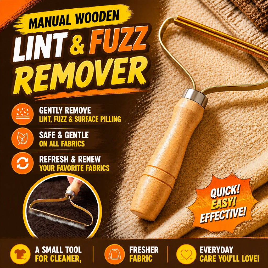 ☁️☁️ Manual Wooden Lint & Fuzz Remover