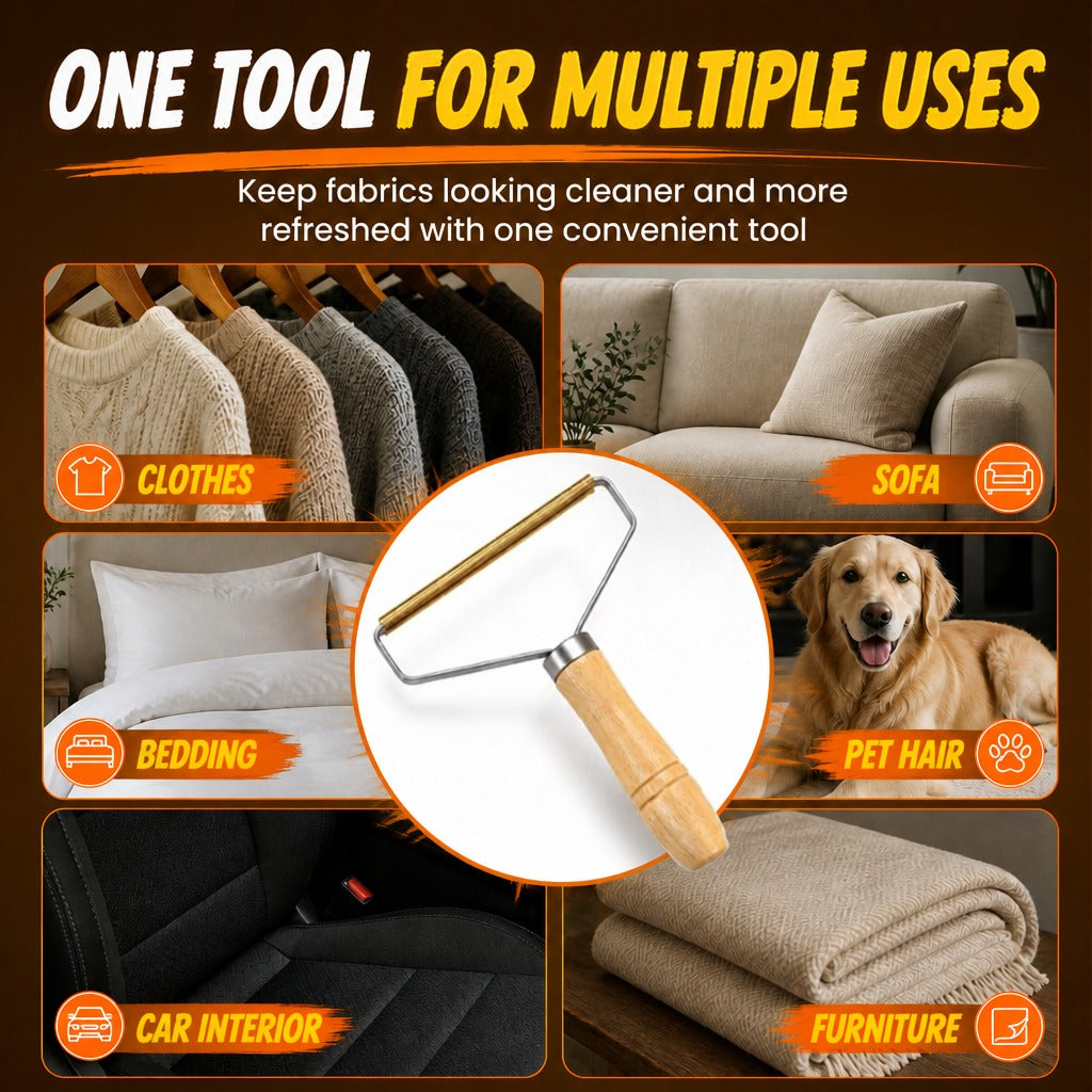 ☁️☁️ Manual Wooden Lint & Fuzz Remover