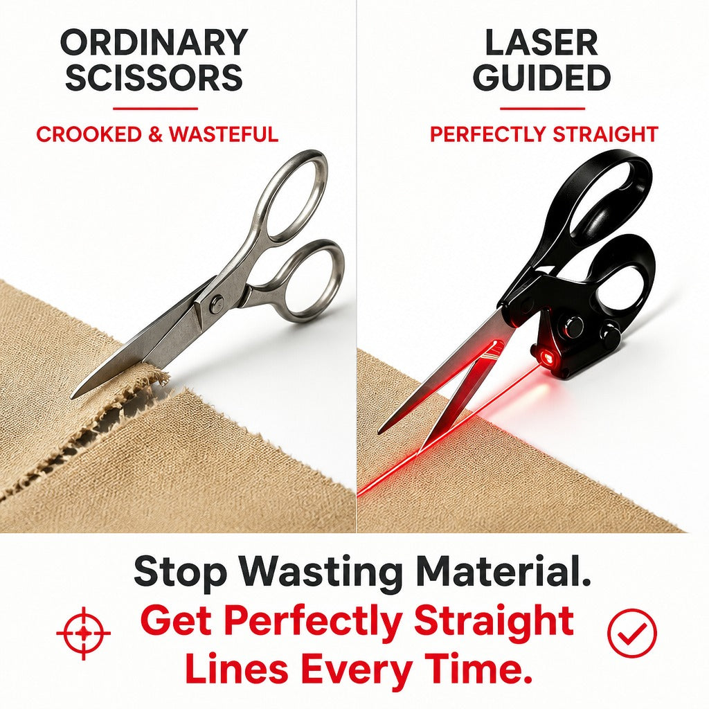 ✂️ Laser Guided Scissors – Accurate, Guided Cutting for Sewing & Creative Projects