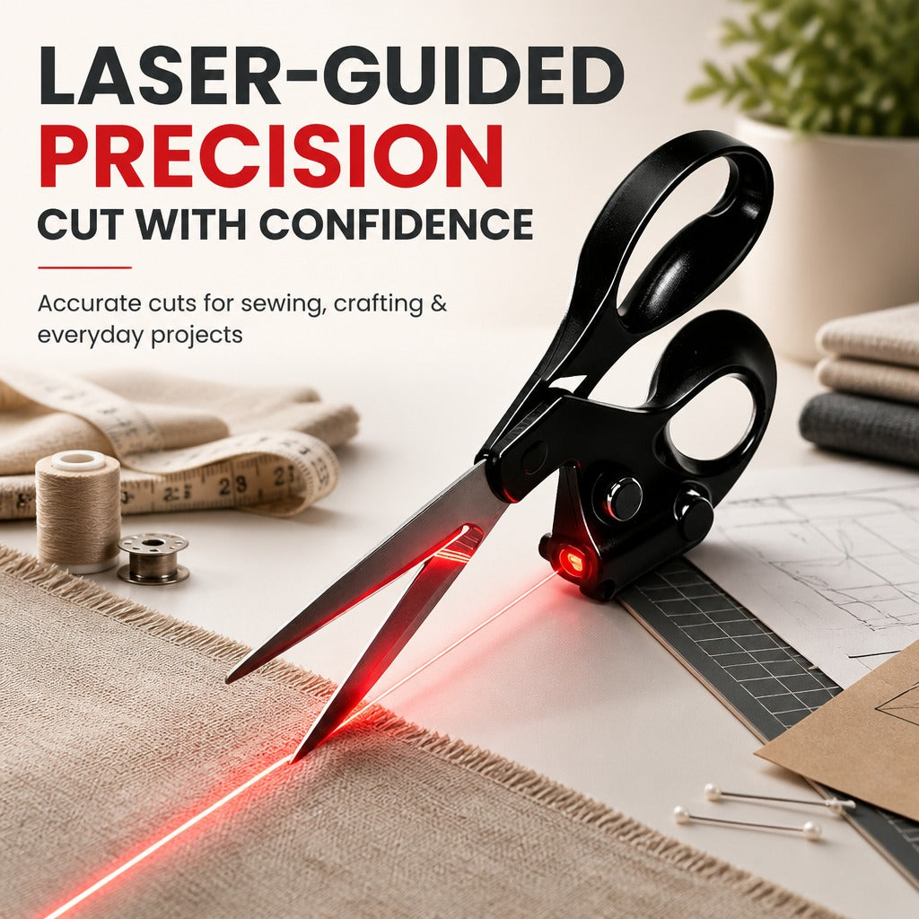 ✂️ Laser Guided Scissors – Accurate, Guided Cutting for Sewing & Creative Projects