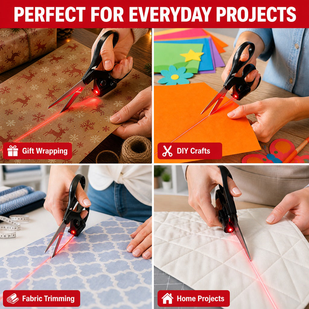 ✂️ Laser Guided Scissors – Accurate, Guided Cutting for Sewing & Creative Projects