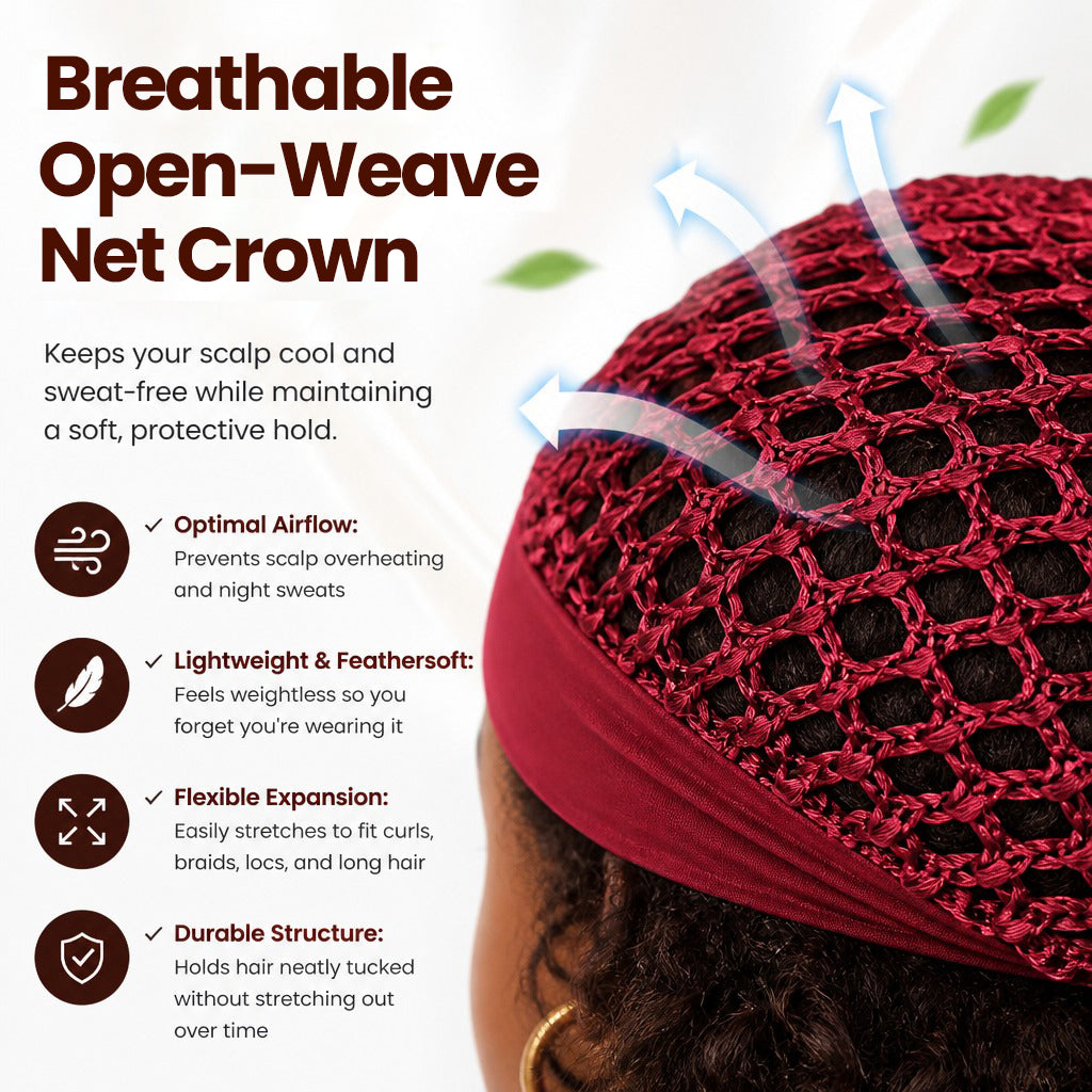 Stretchy Wide-Edge Sleeping Cap Set - For Beauty & Hair Care (3 Pieces)