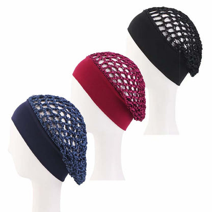 Stretchy Wide-Edge Sleeping Cap Set - For Beauty & Hair Care (3 Pieces)