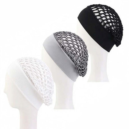 Stretchy Wide-Edge Sleeping Cap Set - For Beauty & Hair Care (3 Pieces)