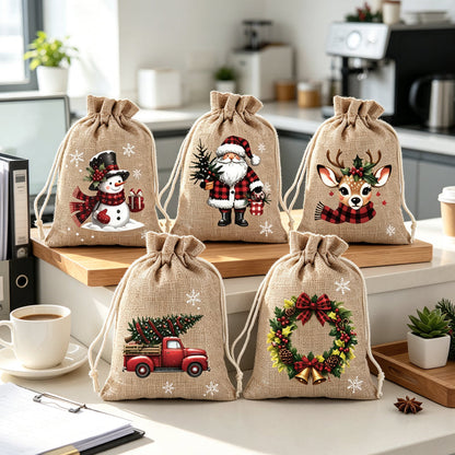 📢📢50% OFF !! ⏰Christmas Drawstring Gift Bags