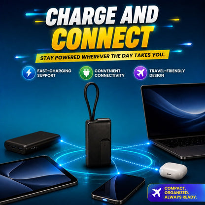 ⚡🔋 Universal Compact Travel Tech Kit –  Fast Charging, 480Mbps Data Transfer, Adapters, Card Storage & Phone Stand