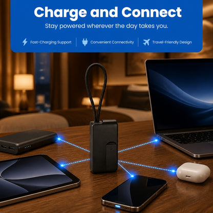 Universal Compact Travel Tech Kit – ⚡⚡ Fast Charging, 480Mbps Data Transfer, Adapters, Card Storage & Phone Stand