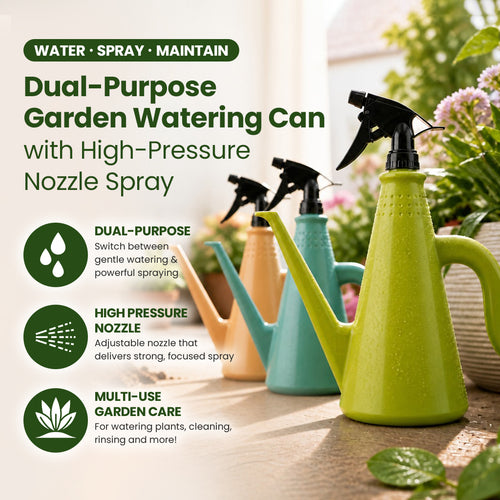 Dual-Purpose Garden Watering Can with High-Pressure Nozzle Spray