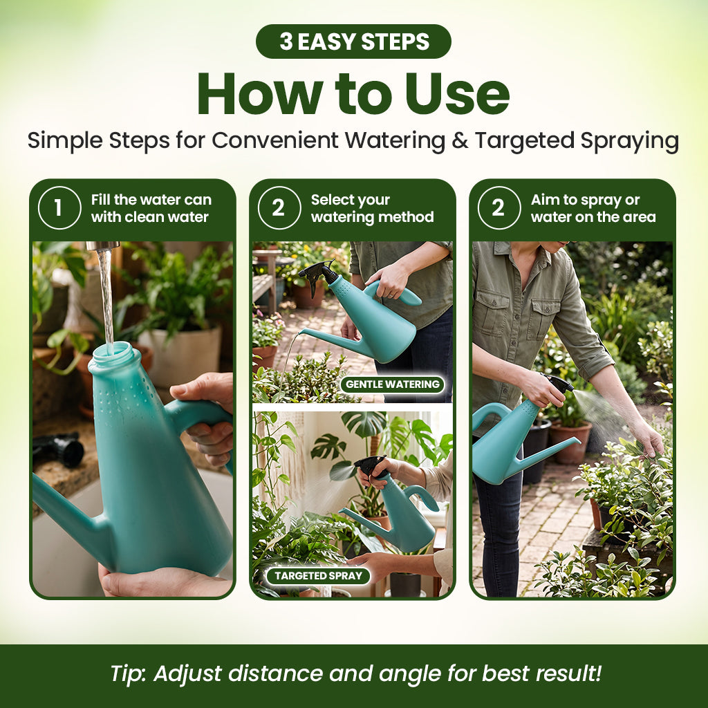 Dual-Purpose Garden Watering Can with High-Pressure Nozzle Spray