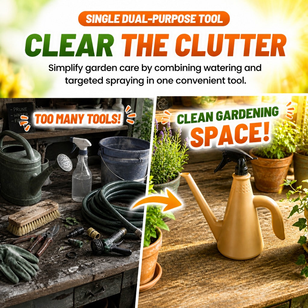 💦🌻 Dual-Purpose Garden Watering Can with High-Pressure Nozzle Spray