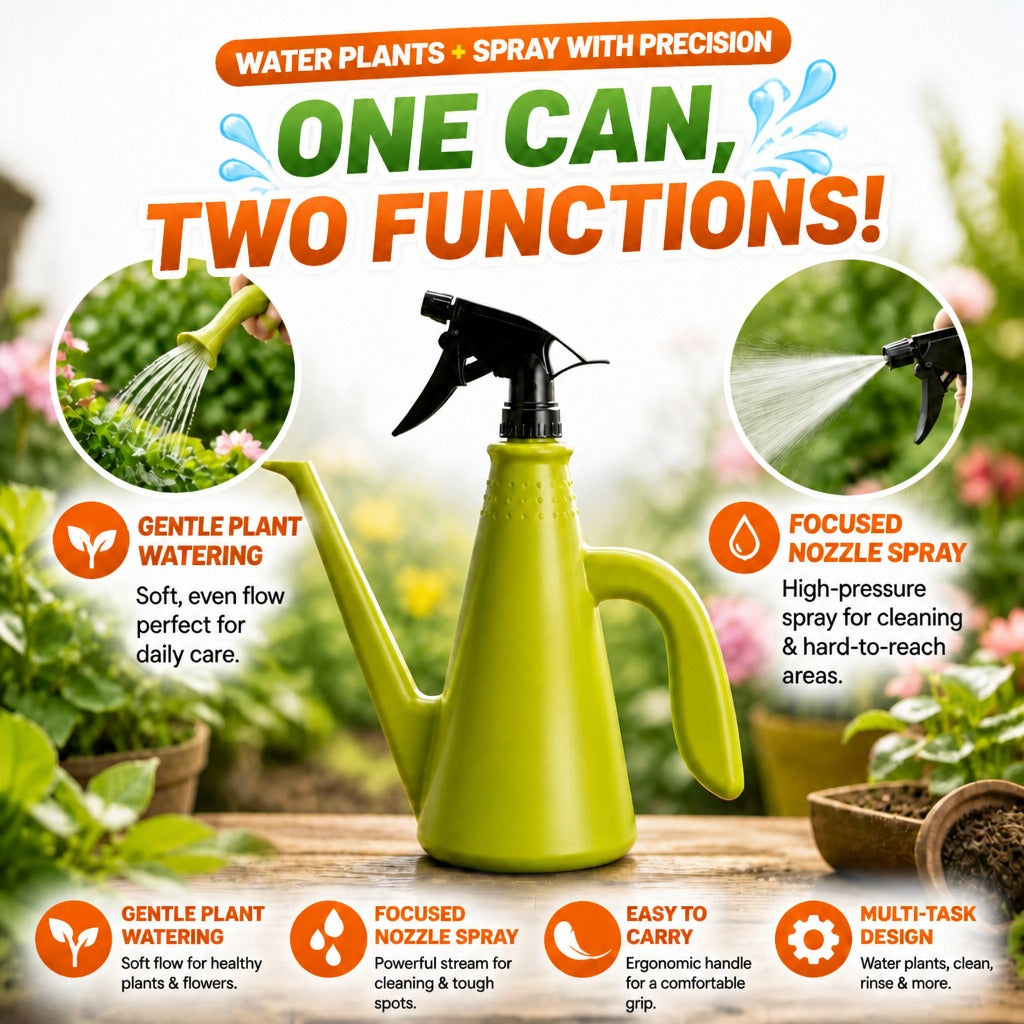 💦🌻 Dual-Purpose Garden Watering Can with High-Pressure Nozzle Spray