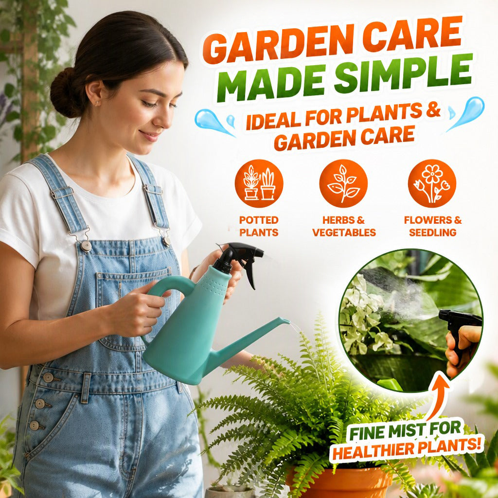 💦🌻 Dual-Purpose Garden Watering Can with High-Pressure Nozzle Spray