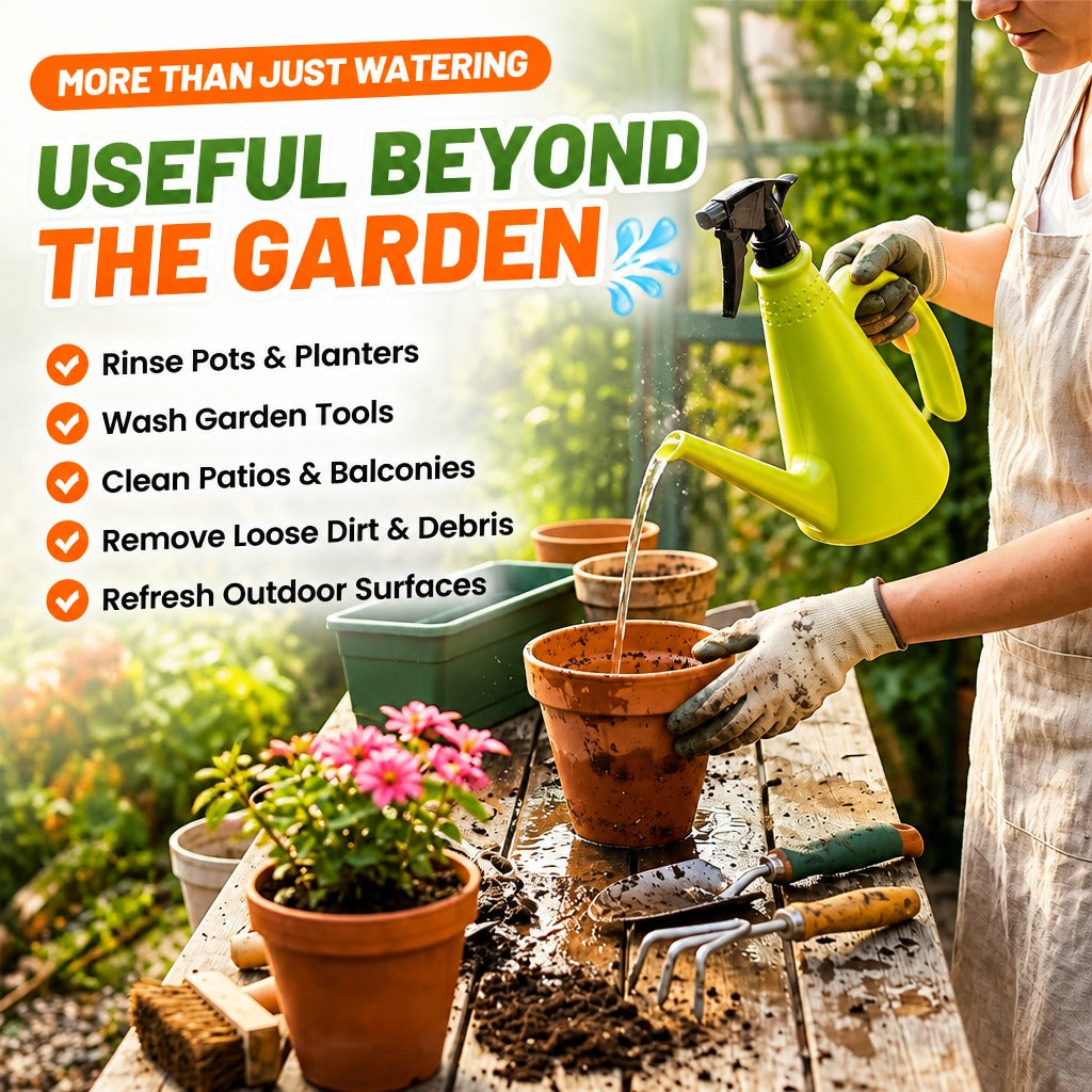 💦🌻 Dual-Purpose Garden Watering Can with High-Pressure Nozzle Spray